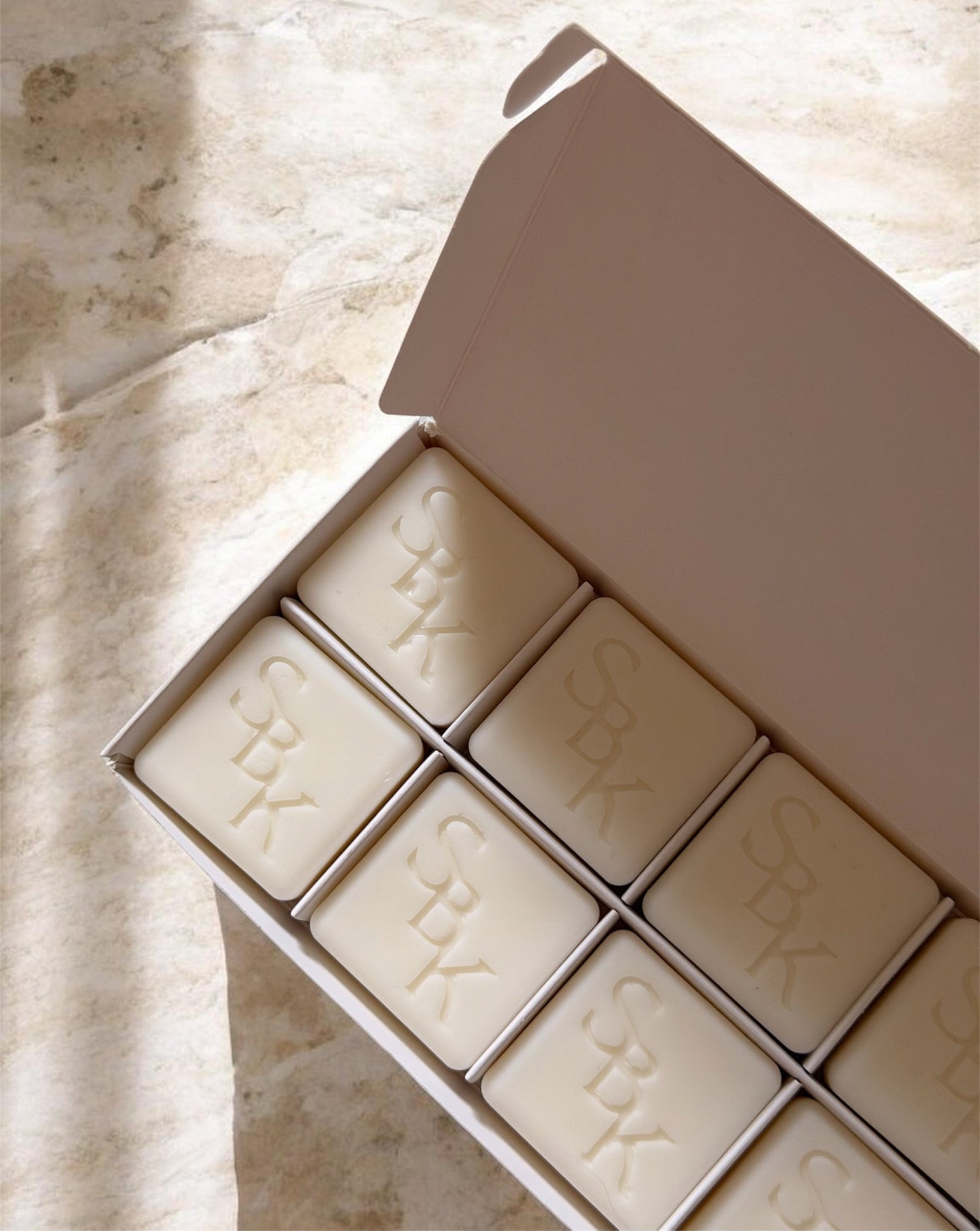 Ivory SBK embossed soy wax melt from The SBK Ritual